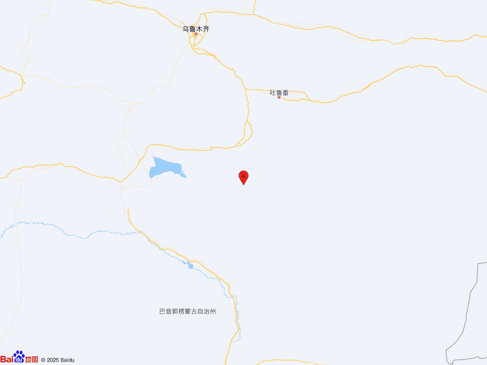 新疆吐鲁番市托克逊县(北纬41.77度,东经88.52度)发生4.7级地震